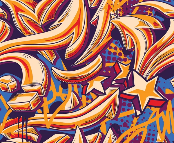 Flèches Abstraites Frisées Colorées Graffiti Fond Sans Couture — Image vectorielle
