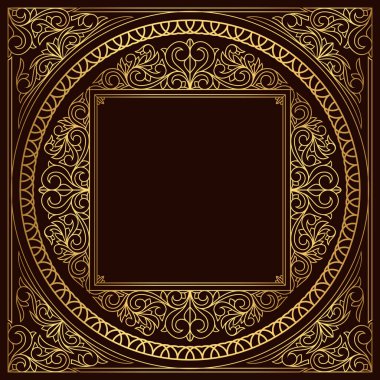 Altın dekoratif vintage tasarım sanat deco kartı