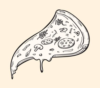 El yapımı tek renkli İtalyan pizzası dilimi.