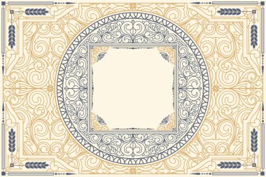 Dekoratif retro çiçekli boş kart