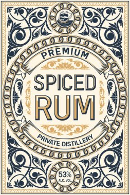 Baharatlı Rum - dekoratif dekoratif etiket