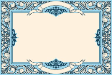 Dekoratif dekoratif retro tasarımı boş çerçeve