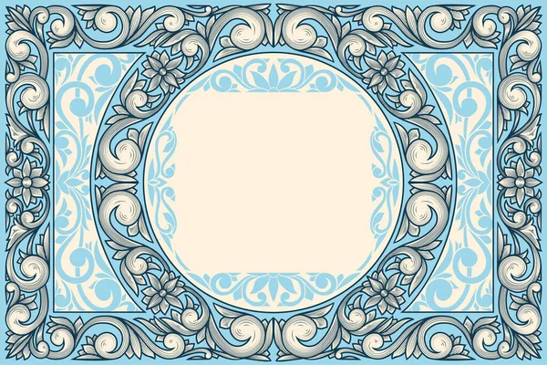 Decorativo Ornamentado Retro Floral Branco Cartão — Vetor de Stock