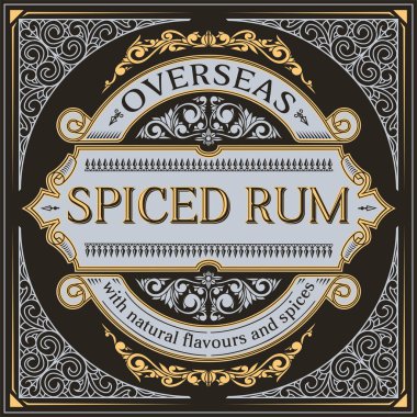 Baharatlı Rum - dekoratif dekoratif etiket