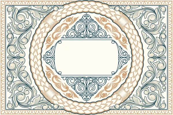 Décoratif Décoré Carte Florale Vierge Rétro — Image vectorielle