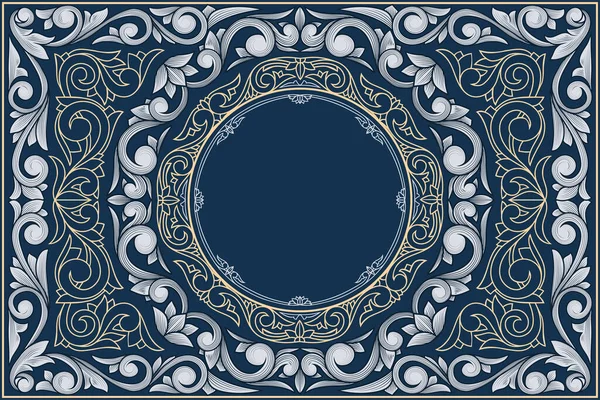 Sierlijke Elegante Decoratieve Blanco Kaart — Stockvector