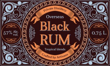  Black Rum - dekoratif dekoratif etiket
