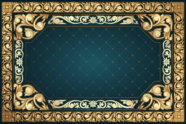 Golden Ornate Art Deco Vintage Blank Frame — Stockový vektor