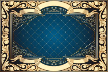 Altın süslü sanat deco vintage boş kart