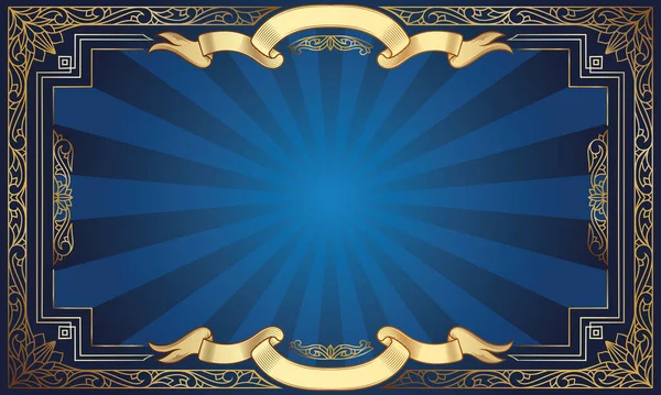 Altın süslü sanat deco vintage boş çerçeve
