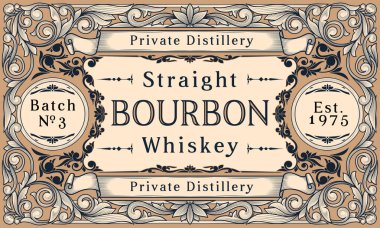 Burbon viski - dekoratif dekoratif etiket