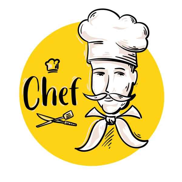 Chef Cooking Logo Decorative Emblem — Vector de stock