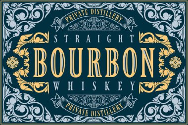 Burbon viski - dekoratif dekoratif etiket