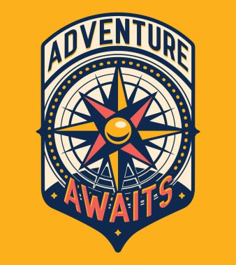 Macera bekliyor - pusula rüzgar süsleme amblemi