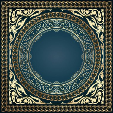 Altın süslü sanat deco vintage boş kart