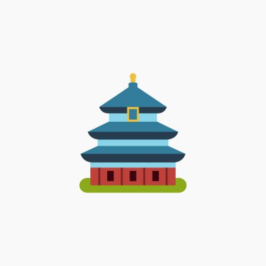 Cennetin tapınağı. Düz vektör illüstrasyonu.