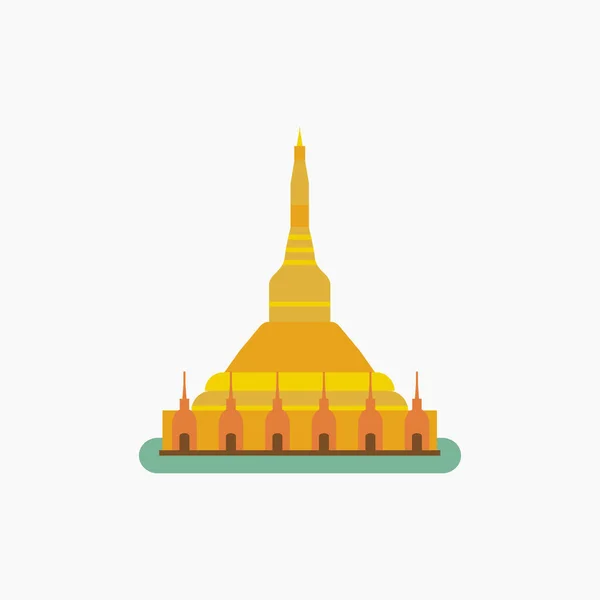 Sule Pagoda Düz Vektör Illüstrasyonu — Stok Vektör