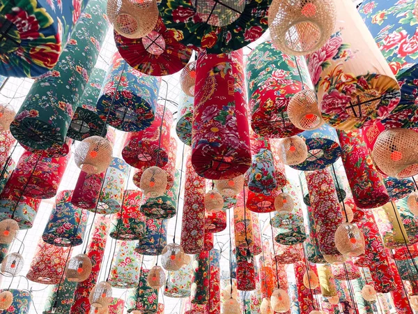 Разнообразие Красочных Фонарей Празднования Китайского Нового Года Бангкоке — стоковое фото