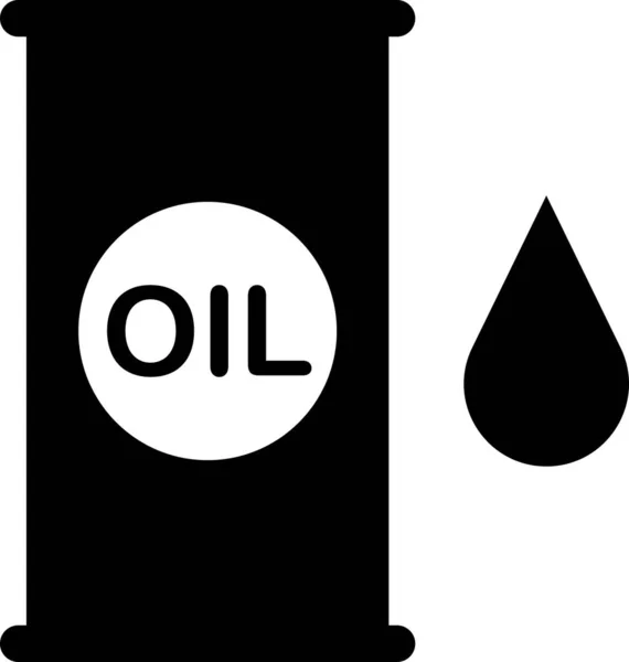 Saia preta com rótulo de óleo. Um barril de óleo. — Vetor de Stock
