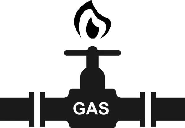 Válvula de controle de gás. Imagem vetorial isolada sobre fundo branco. — Vetor de Stock