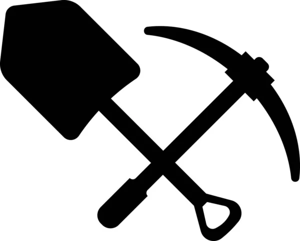 Pala nera piatta e simbolo piccone. Immagine vettoriale — Vettoriale Stock