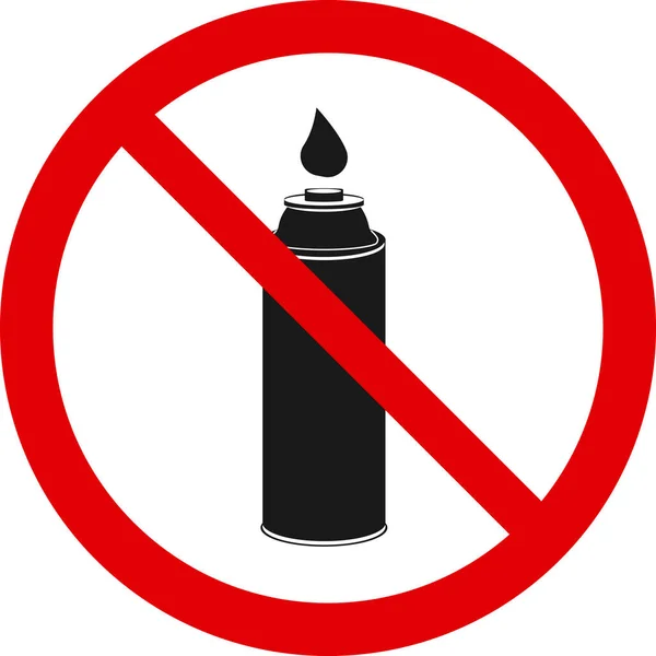 Znak zakazujący używania butli gazowej. — Wektor stockowy