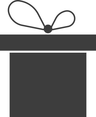 Siyah düz siluet hediye kutusu. Vektör resmi.