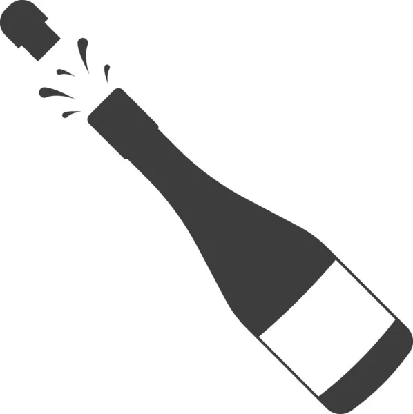 Explosión de una botella de champán. Imagen vectorial. — Vector de stock