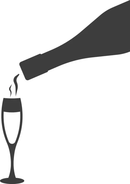 Echo champán en una copa. Imagen vectorial. — Vector de stock