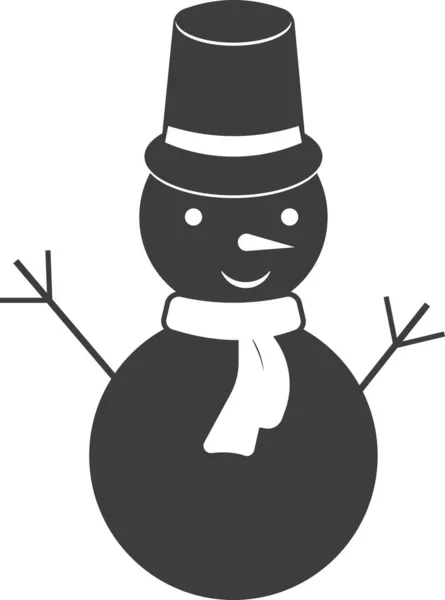 Natal boneco de neve alegre. Um boneco de neve com um balde. —  Vetores de Stock