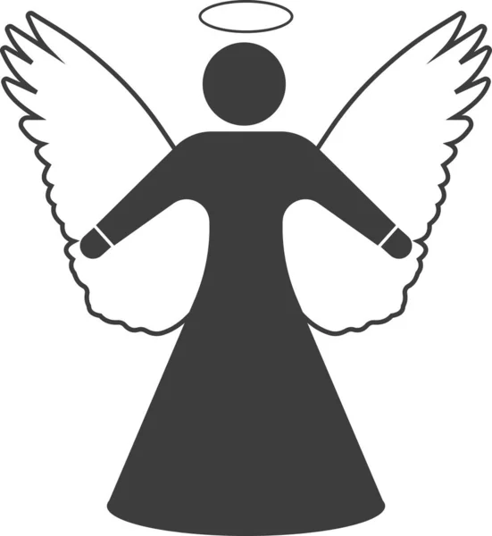 A Christmas angel with wings. Vector image. — Stock Vector