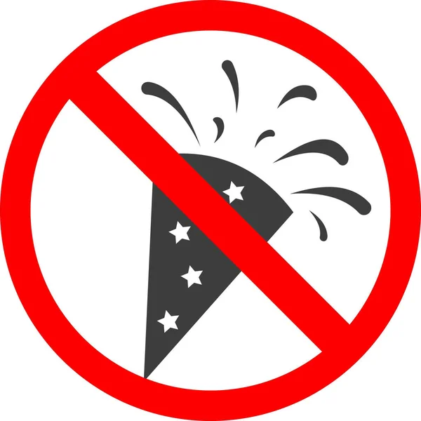Prohibición de fuegos artificiales navideños con confeti. Imagen vectorial. — Archivo Imágenes Vectoriales