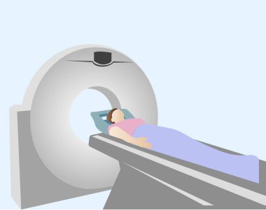 MRI taraması. Covid-19 'u kontrol et. Vektör resmi.