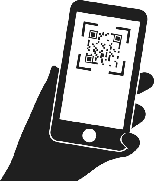 Akıllı telefonundaki QR kodunu tara. Vektör resmi.