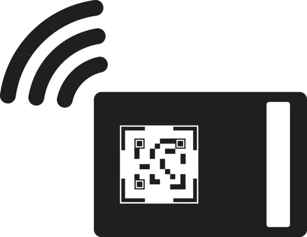 Code QR sur la carte avec une connexion Internet. — Image vectorielle