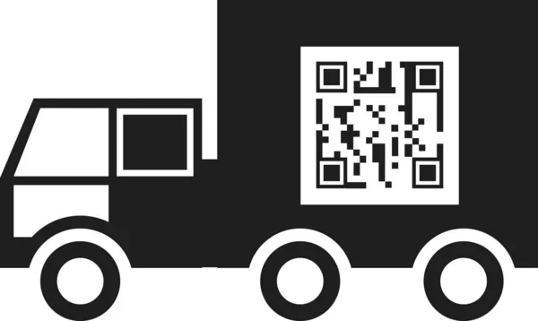 Um camião com código QR. Imagem vetorial. —  Vetores de Stock