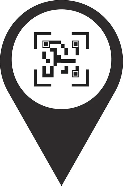 A point on the map by QR code. – Stock-vektor