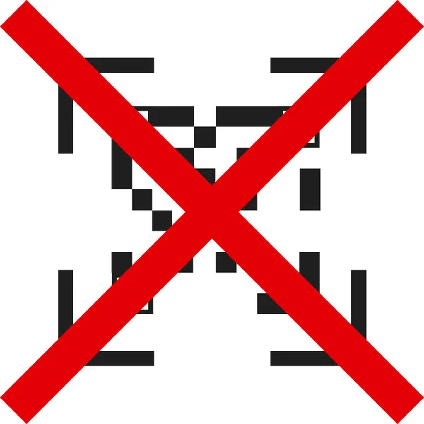 Proibição de entrada utilizando códigos QR. Imagem vetorial. — Vetor de Stock