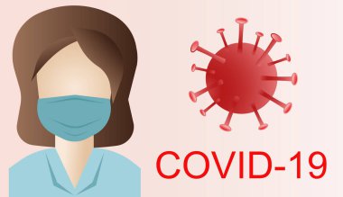 Koruyucu maskeli bir doktor. Vektör resmi.