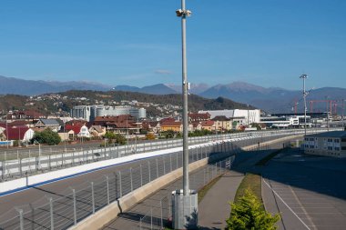 An empty section of the Formula 1 track in the resort town.