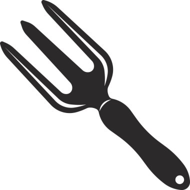 Bitkileri dikmek ve nakletmek için çatal dikiyorum. Vektör resmi.