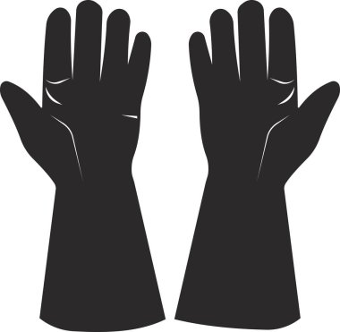 Tarım işleri için ev eldivenleri. Siyah düz sembol.