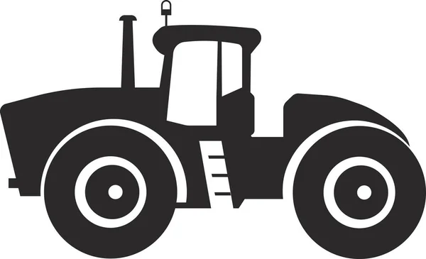 농업을 위한 트랙터. 검은 색 플랫 상징. 고립된 이미지. — 스톡 벡터