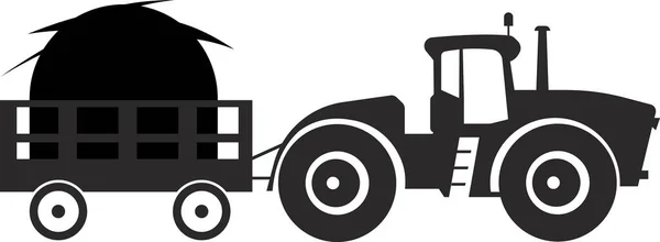 Un tractor con un carro que lleva un pajar. — Archivo Imágenes Vectoriales