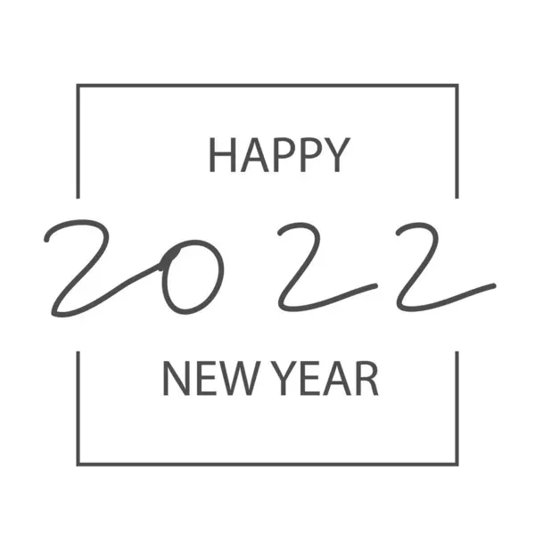 2022 Mutlu Yıllar Logosu Metin Tasarımı Vektör Logosu — Stok Vektör