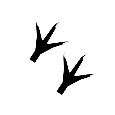 Beyaz arkaplanda hayvan ayak izi, tavuk vektör simgesi.