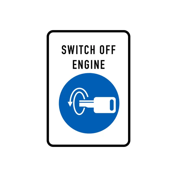 Abschalten Motor Symbol Zeichen Vektor Illustration Isolieren Auf Weißem Hintergrund — Stockvektor