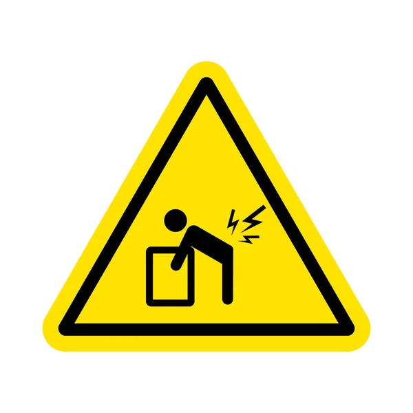 Precaución Objeto Pesado Signo Símbolo Requerido Elevación Dos Personas Ilustración — Vector de stock