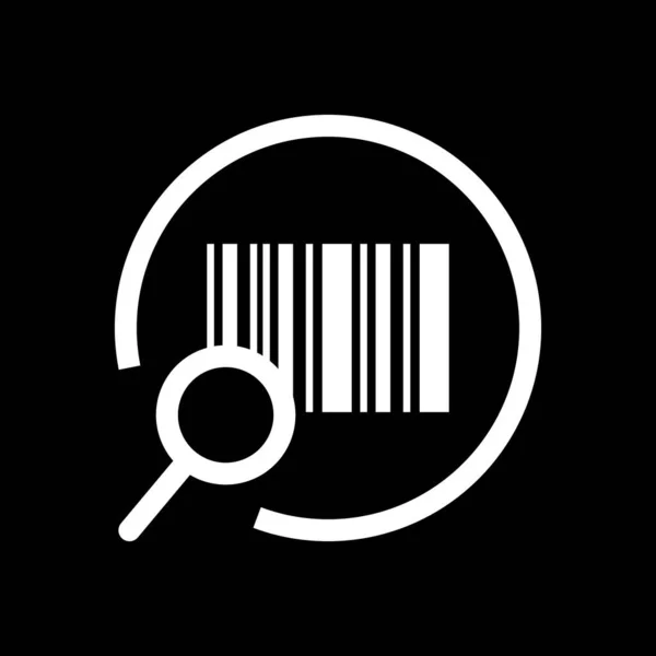 Barcode Zoekpictogram Zwarte Achtergrond Scanner Pictogram — Stockvector