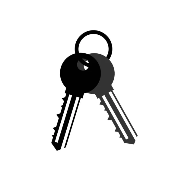 Bunch Keys Icon Platte Stijl Witte Achtergrond Vector — Stockvector